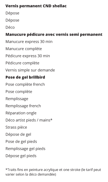 ongles tarifs domicile